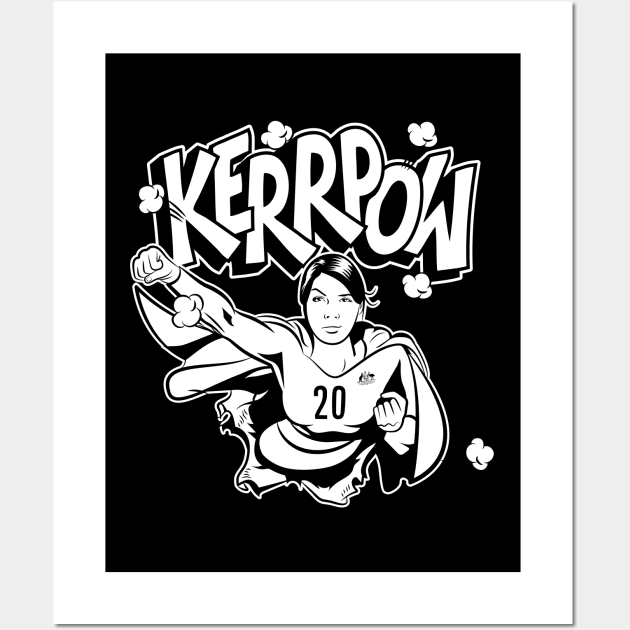 Kerr-POW! White on Black! Wall Art by StripTees